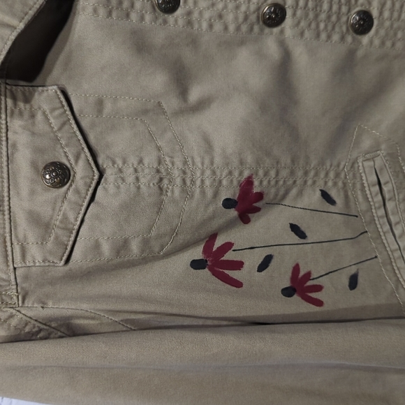 Live A Little Painted Flowers Button Up Jacket Sz. XL - Picture 3 of 7